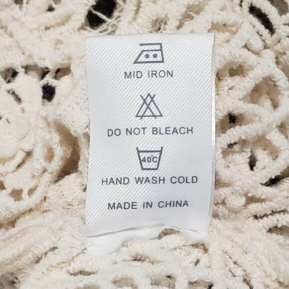 Noelle Crochet Floral Lace Layered Tank Top Cream Sz S/M Boho Western Festival - Picture 9 of 12